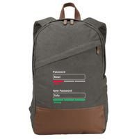 Tofu Saying Vegan Meme Password Weak Strong Tofu Cute Gift Cotton Canvas Backpack