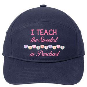 Teacher Sweetest Valentines Day Preschool Cool Gift 7-Panel Snapback Hat