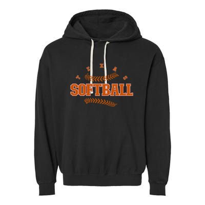 Texas Softball Vintage Softball Fan Garment-Dyed Fleece Hoodie