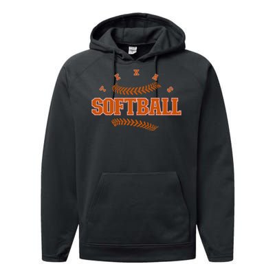 Texas Softball Vintage Softball Fan Performance Fleece Hoodie