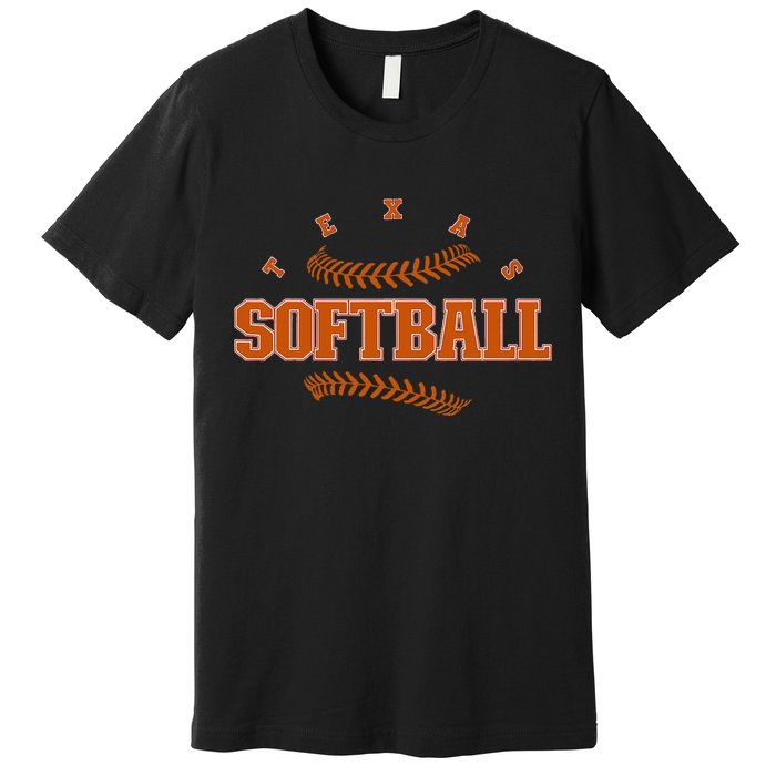 Texas Softball Vintage Softball Fan Premium T-Shirt