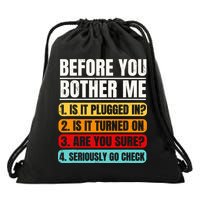 Tech Support Vintage Help Desk IT Call Center Drawstring Bag