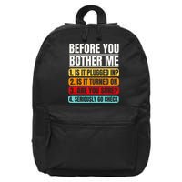 Tech Support Vintage Help Desk IT Call Center 16 in Basic Backpack