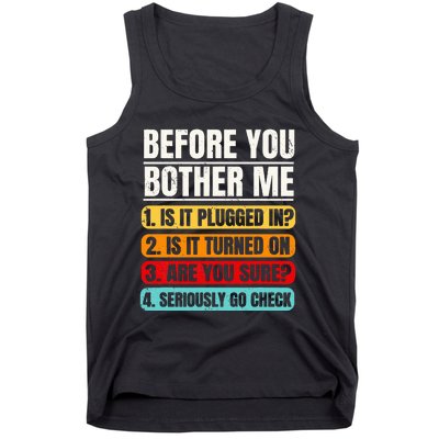 Tech Support Vintage Help Desk IT Call Center Tank Top