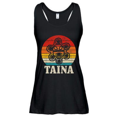 Taina Sun Vintage Puerto Rico Boricua Taino Boriken Boriquen Ladies Essential Flowy Tank