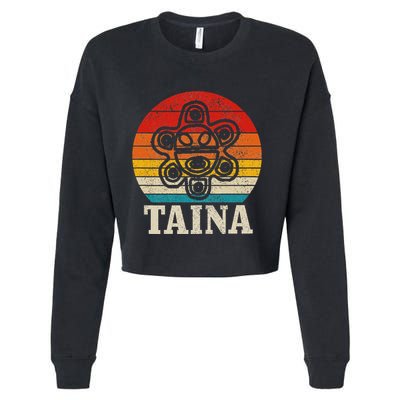 Taina Sun Vintage Puerto Rico Boricua Taino Boriken Boriquen Cropped Pullover Crew