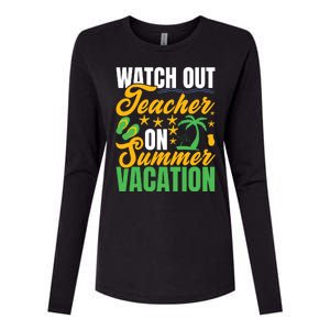 Teacher Summer Vacation Mode On End Of School Gift Womens Cotton Relaxed Long Sleeve T-Shirt