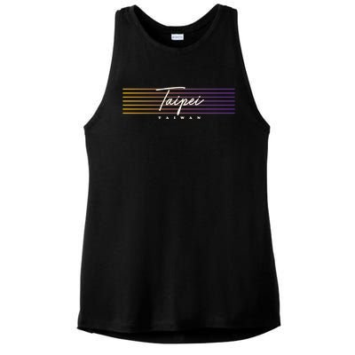 Taipei Souvenir Vintage Taiwan Meaningful Gift Ladies PosiCharge Tri-Blend Wicking Tank