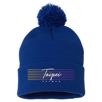 Taipei Souvenir Vintage Taiwan Meaningful Gift Pom Pom 12in Knit Beanie