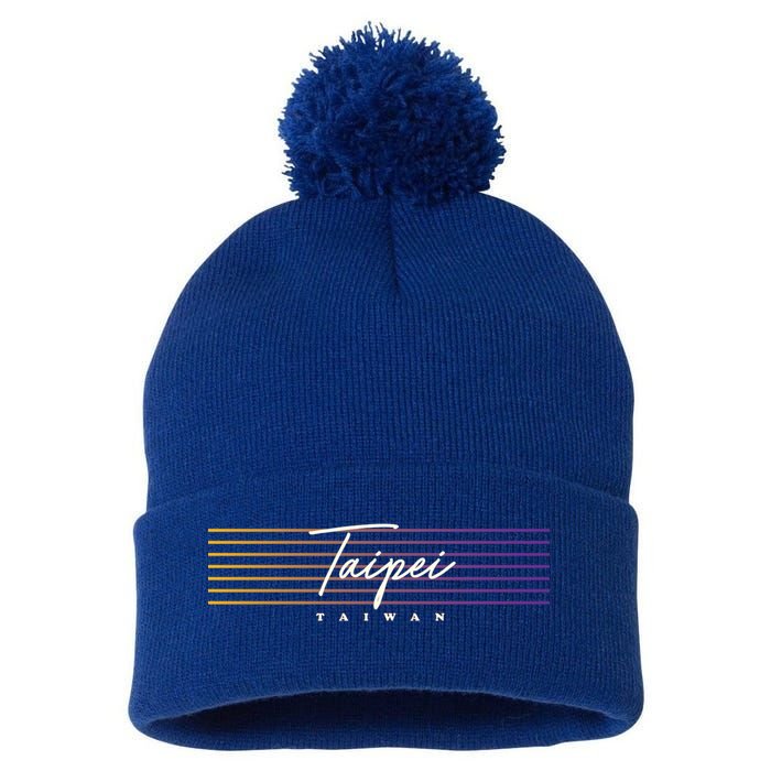 Taipei Souvenir Vintage Taiwan Meaningful Gift Pom Pom 12in Knit Beanie