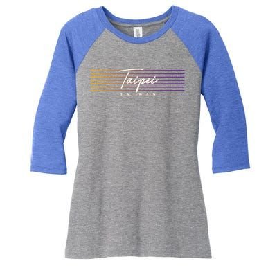 Taipei Souvenir Vintage Taiwan Meaningful Gift Women's Tri-Blend 3/4-Sleeve Raglan Shirt