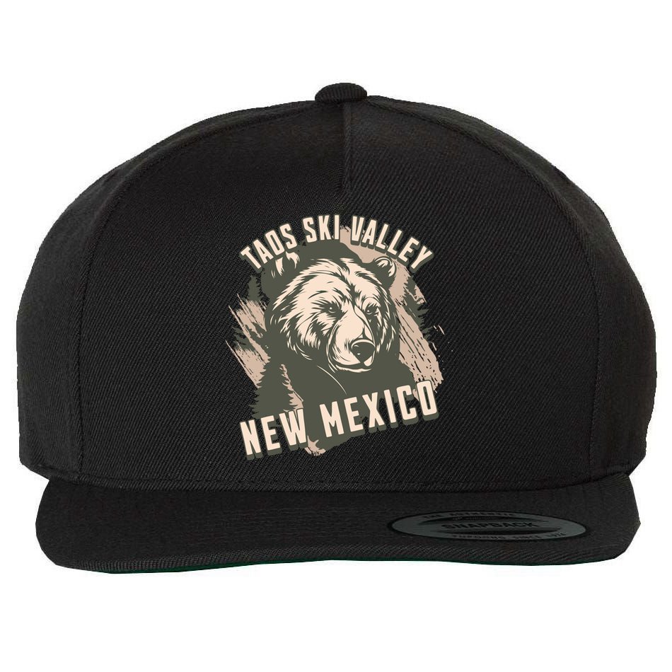 Taos Ski Valley New Mexico Bear Meaningful Gift Wool Snapback Cap