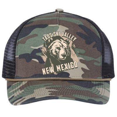 Taos Ski Valley New Mexico Bear Meaningful Gift Retro Rope Trucker Hat Cap