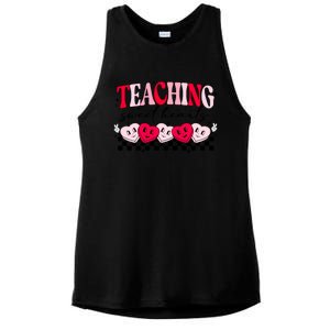 Teaching Sweethearts Valentine Day Teacher Candy Heart Gift Ladies PosiCharge Tri-Blend Wicking Tank