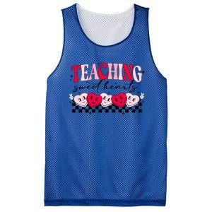 Teaching Sweethearts Valentine Day Teacher Candy Heart Gift Mesh Reversible Basketball Jersey Tank