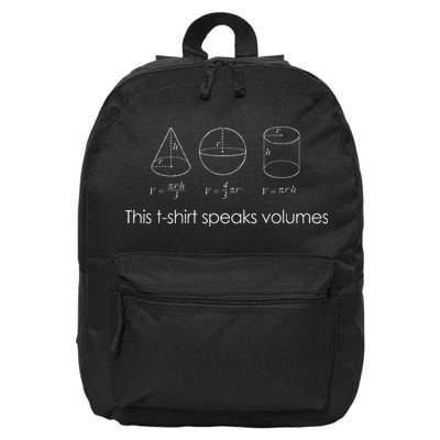This Speaks Volumes Funny Maths Science Geeky Pun 16 in Basic Backpack