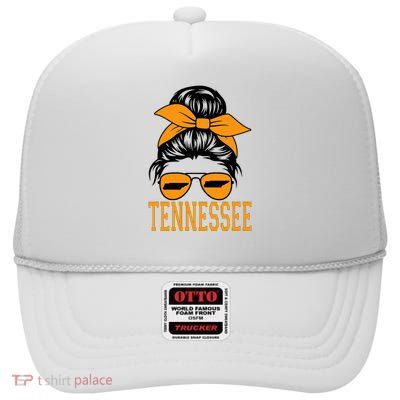 Tennessee State Women Tennessee Game Day Messy Bun Tn High Crown Mesh Back Trucker Hat