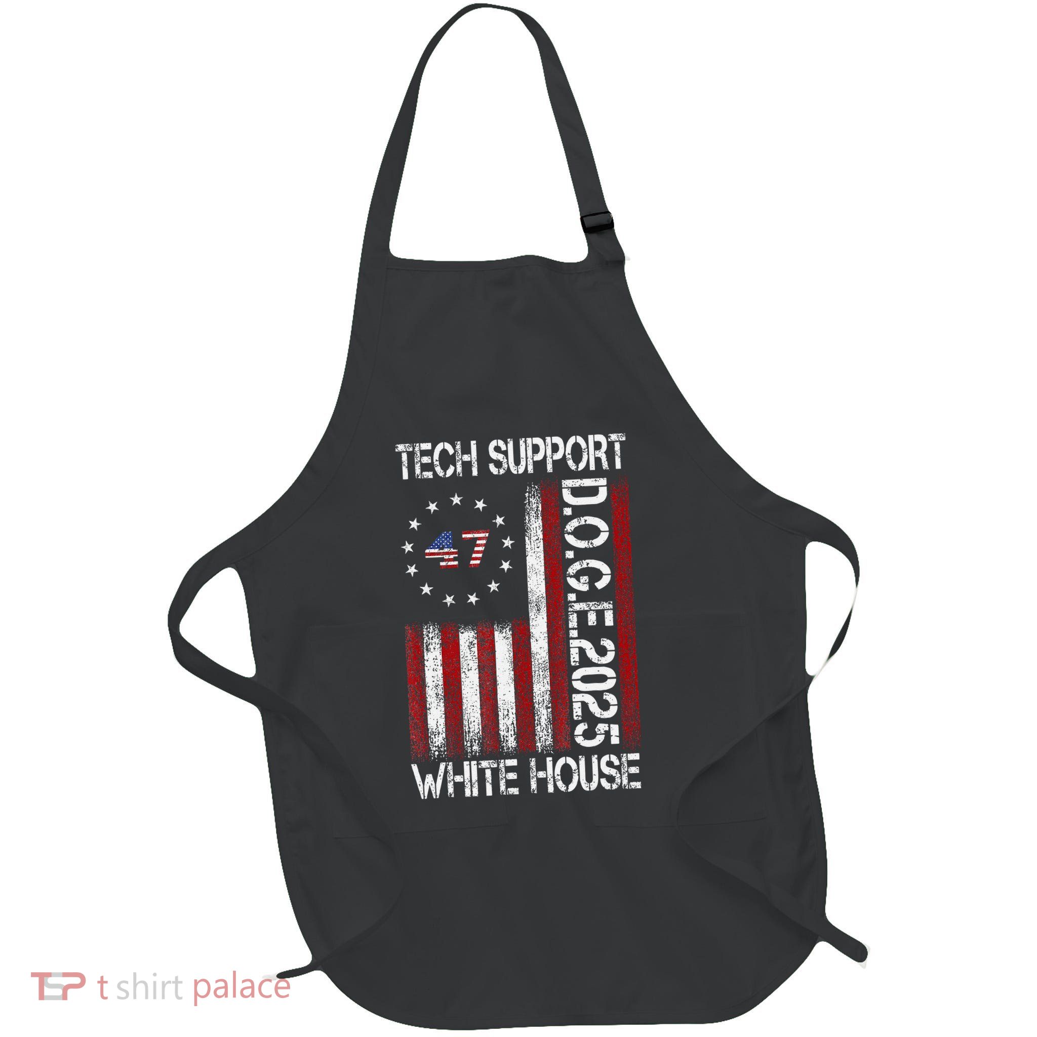 Tech Support White House Tech Support D.O.G.E Doge Full-Length Apron With Pockets