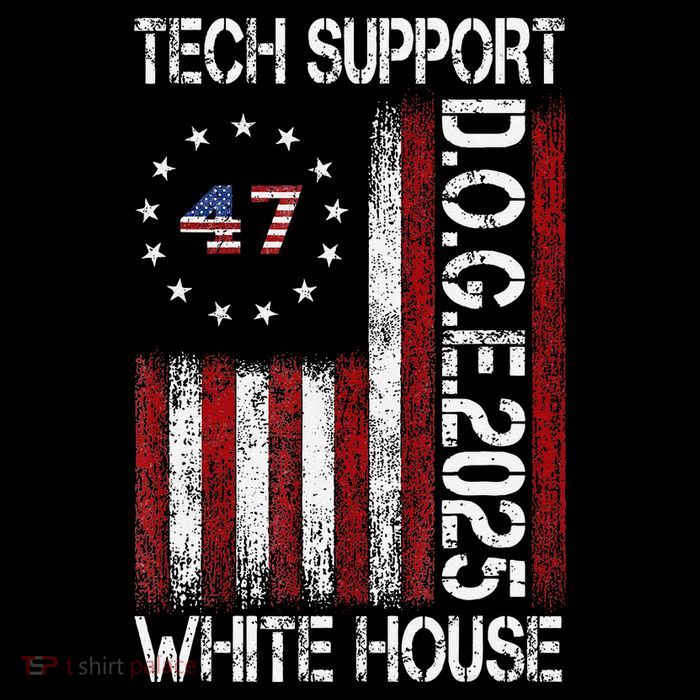 Tech Support White House Tech Support D.O.G.E Doge Flat Bill Trucker Hat