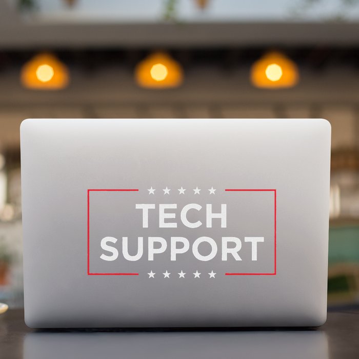 Tech Support White House Tech Support D.O.G.E Doge Permanent Decal Sticker