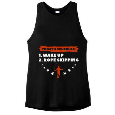Today's Schedule Wake Up Rope Skipping Workout Exercise Cute Gift Ladies PosiCharge Tri-Blend Wicking Tank