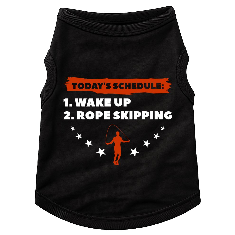 Today's Schedule Wake Up Rope Skipping Workout Exercise Cute Gift Doggie Tank