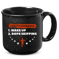 Today's Schedule Wake Up Rope Skipping Workout Exercise Cute Gift 15oz Campfire Ceramic Mug