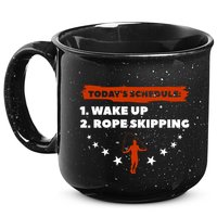 Today's Schedule Wake Up Rope Skipping Workout Exercise Cute Gift 15oz Campfire Ceramic Mug