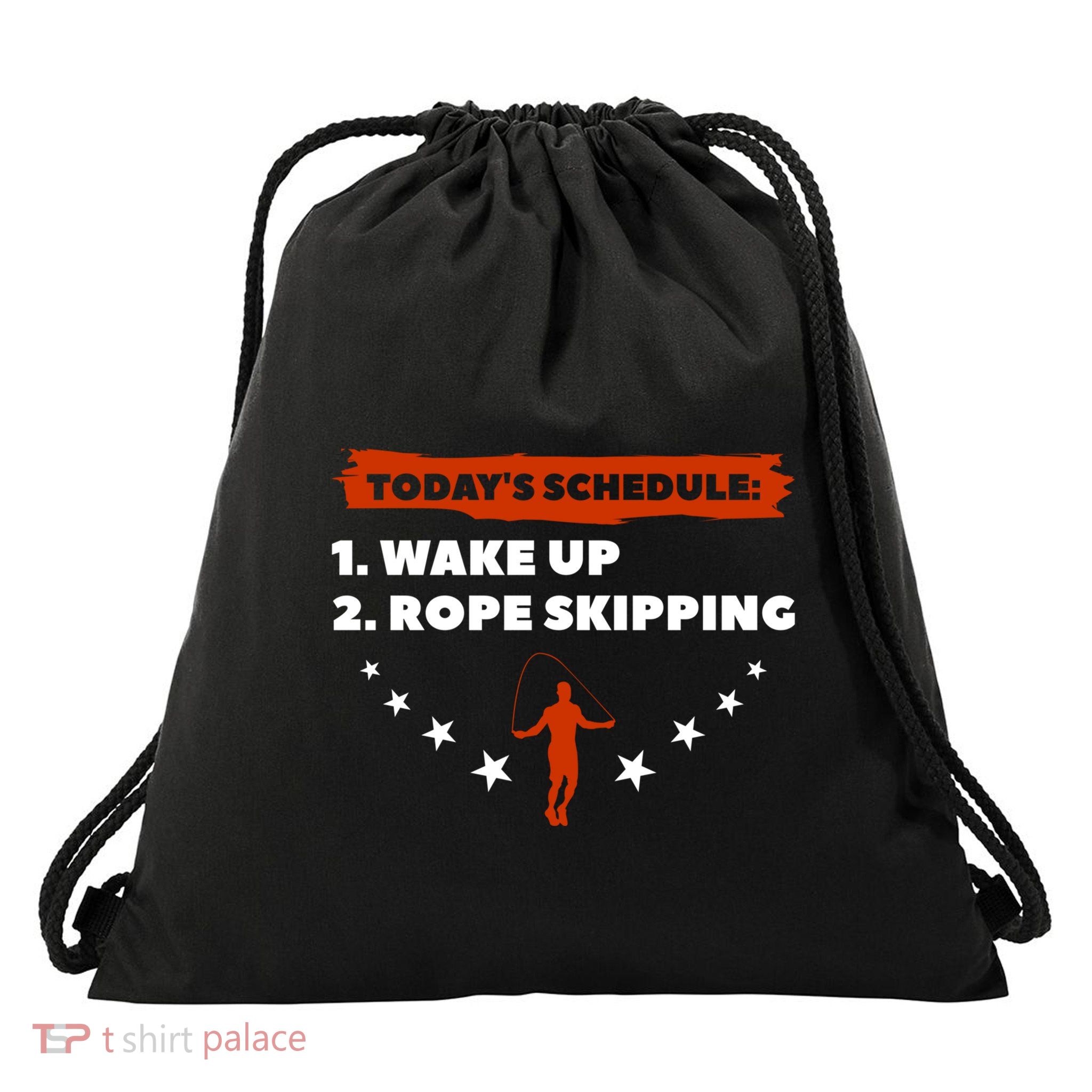 Today's Schedule Wake Up Rope Skipping Workout Exercise Cute Gift Drawstring Bag