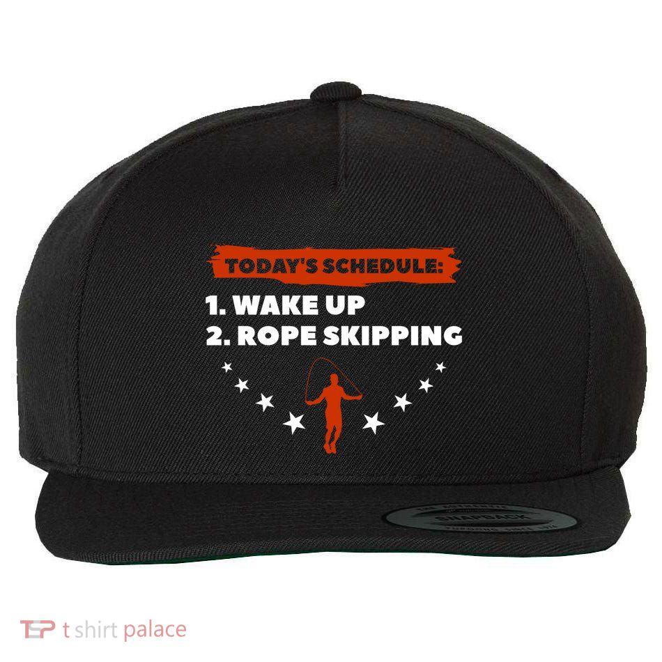 Today's Schedule Wake Up Rope Skipping Workout Exercise Cute Gift Wool Snapback Cap