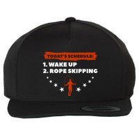 Today's Schedule Wake Up Rope Skipping Workout Exercise Cute Gift Wool Snapback Cap