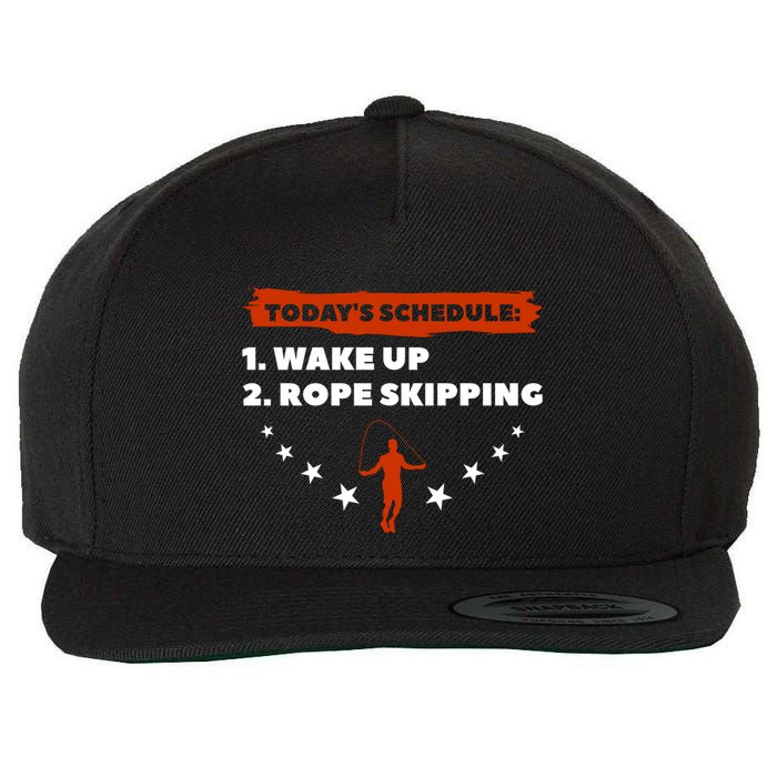 Today's Schedule Wake Up Rope Skipping Workout Exercise Cute Gift Wool Snapback Cap