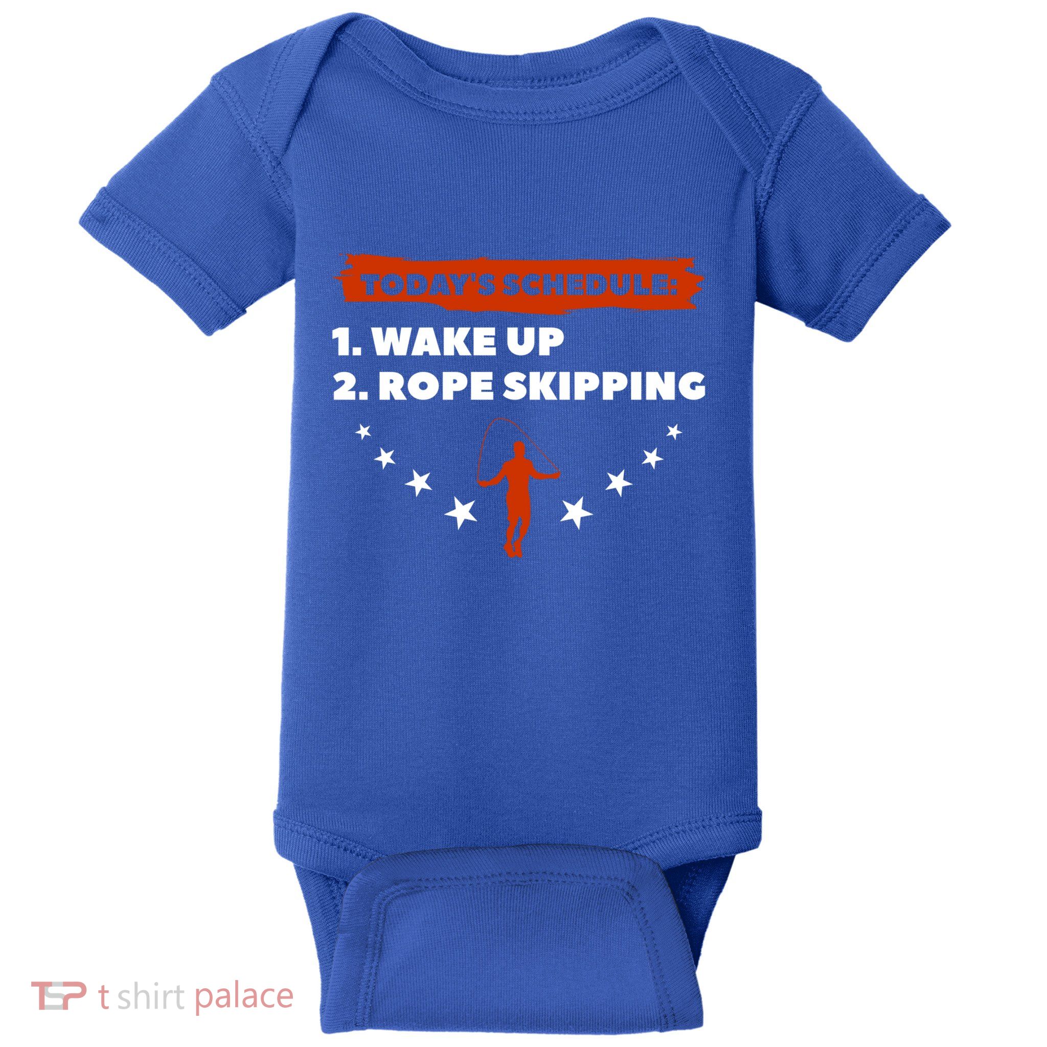 Today's Schedule Wake Up Rope Skipping Workout Exercise Cute Gift Baby Bodysuit