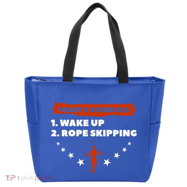 Today's Schedule Wake Up Rope Skipping Workout Exercise Cute Gift Zip Tote Bag