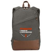 Today's Schedule Wake Up Rope Skipping Workout Exercise Cute Gift Cotton Canvas Backpack