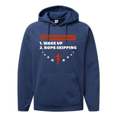 Today's Schedule Wake Up Rope Skipping Workout Exercise Cute Gift Performance Fleece Hoodie