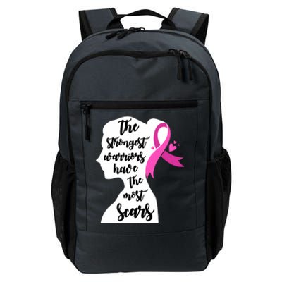 The Strongest Warriors Have The Most Scars Breast Cancer Awareness Daily Commute Backpack