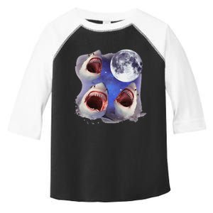 Three Shark Whites Howling Wolfs Moon Classic Art Costume Toddler Fine Jersey T-Shirt