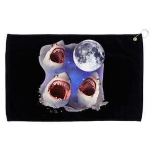 Three Shark Whites Howling Wolfs Moon Classic Art Costume Grommeted Golf Towel