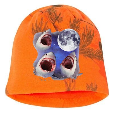 Three Shark Whites Howling Wolfs Moon Classic Art Costume Kati - Camo Knit Beanie