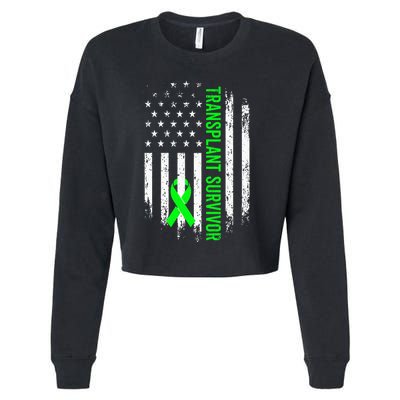 Transplant Survivor Warrior Liver Kidney Organ Recipient Cropped Pullover Crew