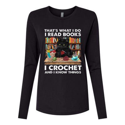 That S What I Do I Read Books Crochet And I Know Things Cat Womens Cotton Relaxed Long Sleeve T-Shirt