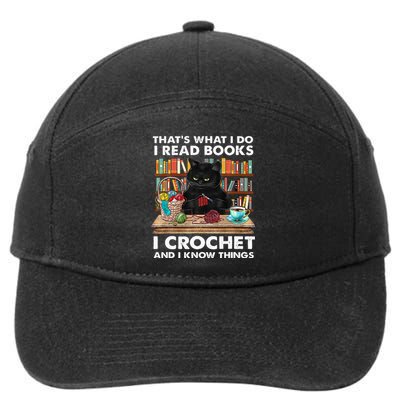 That S What I Do I Read Books Crochet And I Know Things Cat 7-Panel Snapback Hat