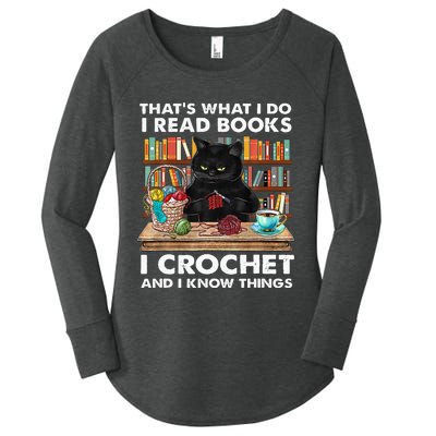 That S What I Do I Read Books Crochet And I Know Things Cat Women's Perfect Tri Tunic Long Sleeve Shirt