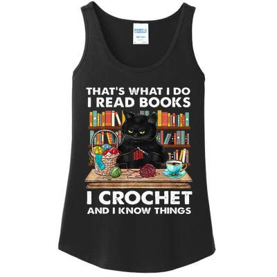 That S What I Do I Read Books Crochet And I Know Things Cat Ladies Essential Tank