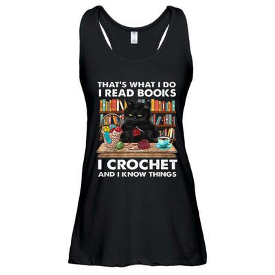 That S What I Do I Read Books Crochet And I Know Things Cat Ladies Essential Flowy Tank