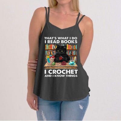 That S What I Do I Read Books Crochet And I Know Things Cat Women's Strappy Tank