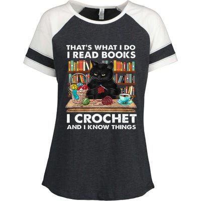 That S What I Do I Read Books Crochet And I Know Things Cat Enza Ladies Jersey Colorblock Tee