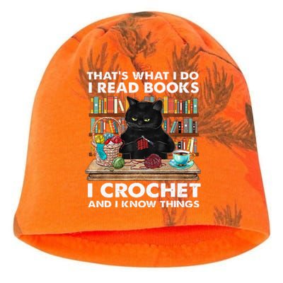 That S What I Do I Read Books Crochet And I Know Things Cat Kati - Camo Knit Beanie