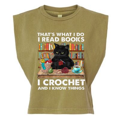 That S What I Do I Read Books Crochet And I Know Things Cat Garment-Dyed Women's Muscle Tee